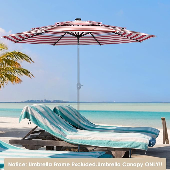 Yescom Patio Umbrella Replacement Outdoor Canopy Beach Backyard Market Table Top Cover