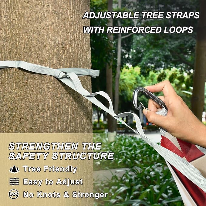 Red and White Checkerboard 330lb Capacity Hammocks with Hanging Rope Indoor Hammock for Patio Backyard Lounge Base accesorios para campamento