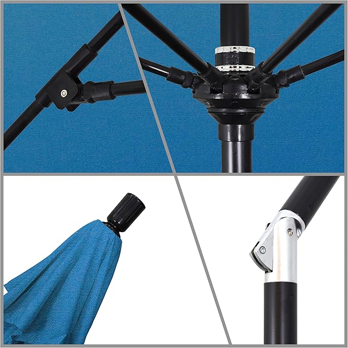 California Umbrella 9' Round Aluminum Pole Fiberglass Rib Market Umbrella