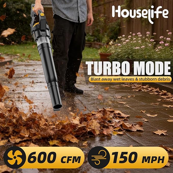 16-Inch Cordless String Trimmer & 600 CFM Leaf Blower Combo Compatible with DEWALT 20V MAX Battery (Tool Only), Brushless Weed Eater Edger with Dual Safety Switch & 3-Speed Turbo Lightweight Blower