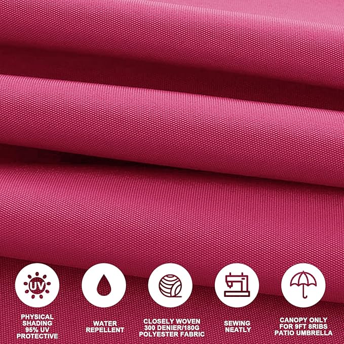 Patio Umbrella 9 ft Replacement Canopy for 8 Ribs-Canopy Only