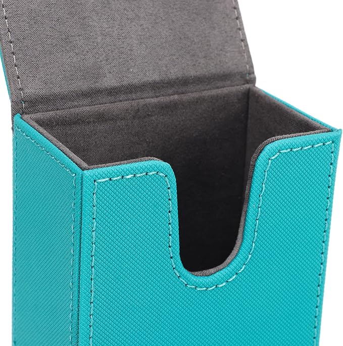 Haofy PU Leather Tarot Storage Box Sun Moon Design Large Size Felt Lined Holds 95+ Cards for Universal Standard Tarot Cards (Blue Green)