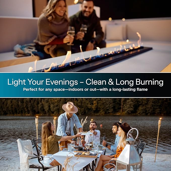 Firefly Fuel Tiki Torch Fuel – Clean-Burning Outdoor Lamp Oil for Tiki Torches and Lanterns. Low Smoke, Pure, Odorless Formula, Long-Lasting – Outdoor Patio & Garden Use - 5 Gallons