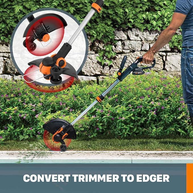 Worx String Trimmer Cordless GT3.0 20V PowerShare 12" Edger & Weed Trimmer (2 Batteries & Charger Included) WG163 and WORX WG545.9 20V Work Air Lithium Multi-Purpose Blower/Sweeper/Cleaner Tool ONLY
