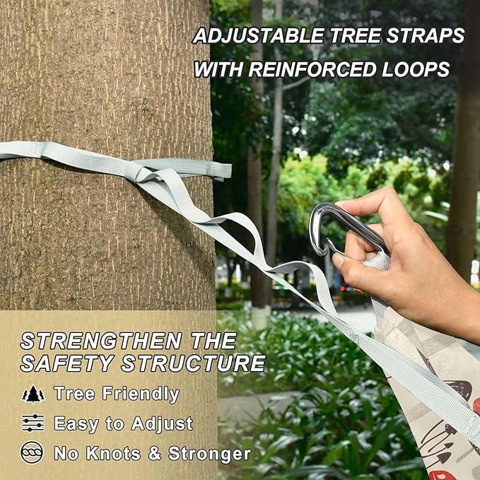 Camping Hammock Outdoor Hammocks for Outside Red Mushroom Beach Trees Portable Lightweight with Pockets Tree Straps Indoor