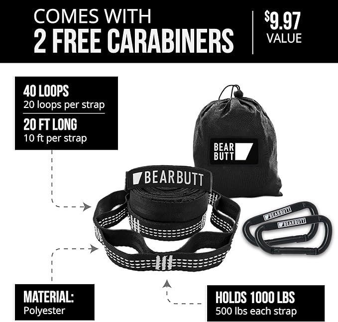 Bear Butt Double Camping Hammock and Bear Butt Kodiak Hammock Straps Bundles.