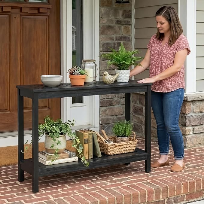 DTY Outdoor Living Longs Peak Eucalyptus Console Table, Espresso