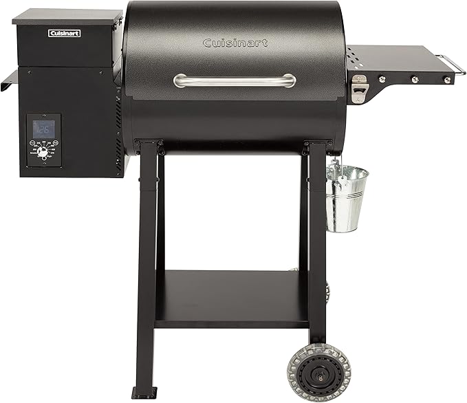 Cuisinart Wood Pellet Grill & Smoker, 465 Square Inches Barrel Pellet Grill for Smoking Meat, Jerky, Vegetables, 8 in 1 BBQ with Digital Control, Auto Start and Temperature Probe