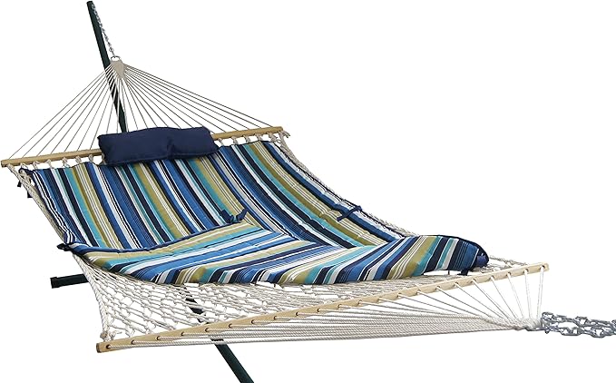 15' Outdoor Leisure Hammock Set - Blue Stripe