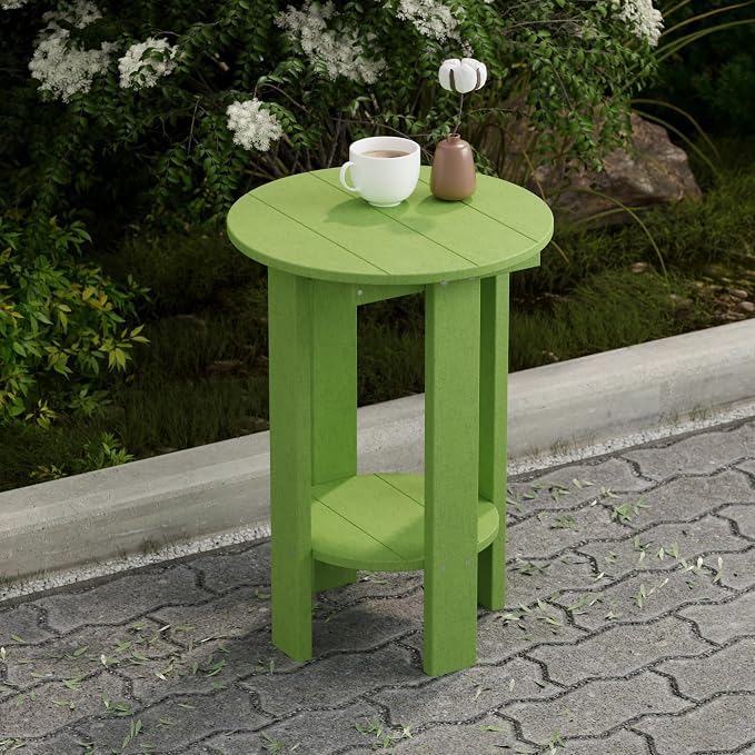 Wildridge Heritage Balcony Table, Lime Green - Outdoor Weather Resistant Recycled Plastic Furniture for Patio