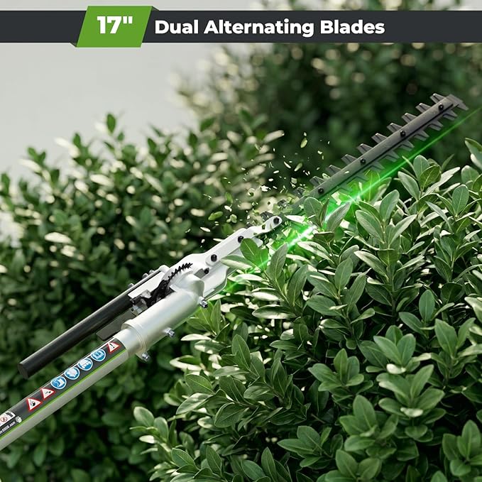 52CC Gas Powered Weed Wacker, 3-in-1 2-Stroke Backpack Gas Powered Hedge Trimmer, Weed Eater String Trimmer, Brush Cutter 40-Tooth Blade with Shoulder Strap & Safety Lock for Garden, Yard