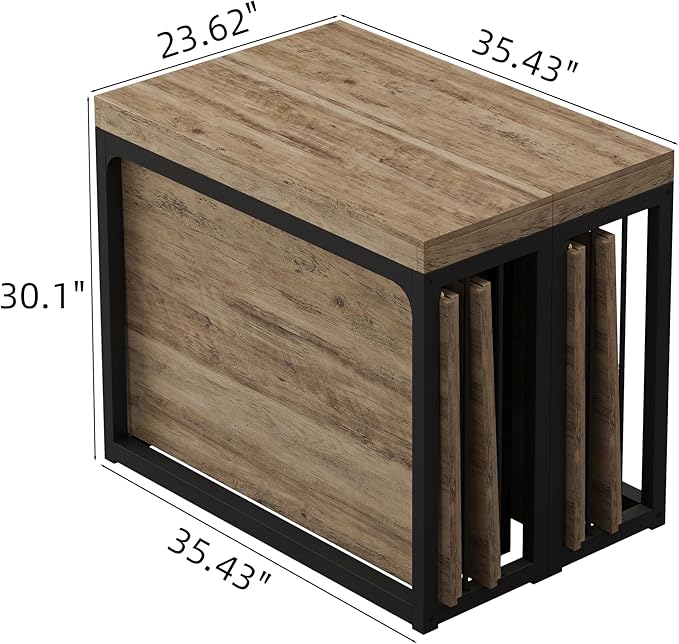 Lasageldar 118" Extendable Dining Table for 2-10 People, Modern Space-Saving Wood Dinner Table for Kitchen Dining Living Room Outdoor Patio (Accent Oak)