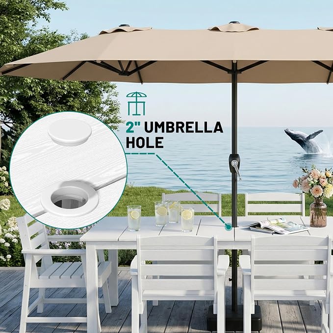 PLUUV Patio Dining Chairs Set of 2, HDPE Patio Armchairs with Wide Armrests & Ergonomic Design, All-Weather Weatherproof Outdoor Patio Chairs for Backyard, Poolside, White