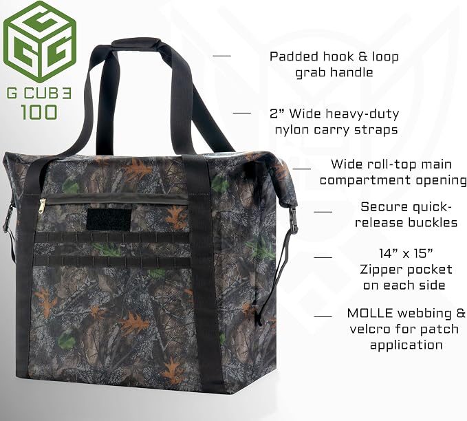 Xtreme Sight Line ~ AQUA G CUBƎ 100 Waterproof Faraday Bag + XTECH Faraday Bag for Medium to Large Generators and Electronics ~ Protects Against EMP/CME/EMF/RF ~ Backwoods Camo Combo