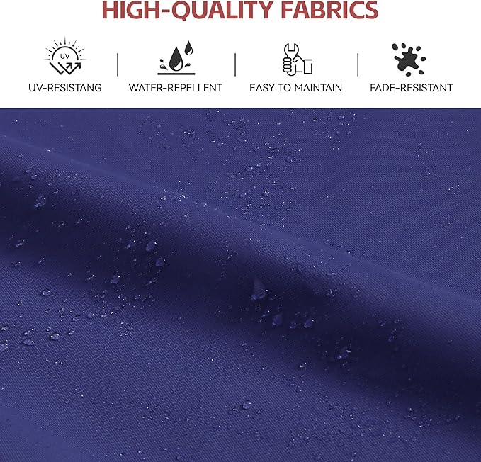 GENTEACO 10x13FT Wood Pattern Cantilever Patio Umbrella, Double Top Rectangle Offset Umbrella 7 Angle Tilts & 360° Rotation, Large Heavy Duty Outdoor Sun Umbrella for Pool Market, Navy Blue