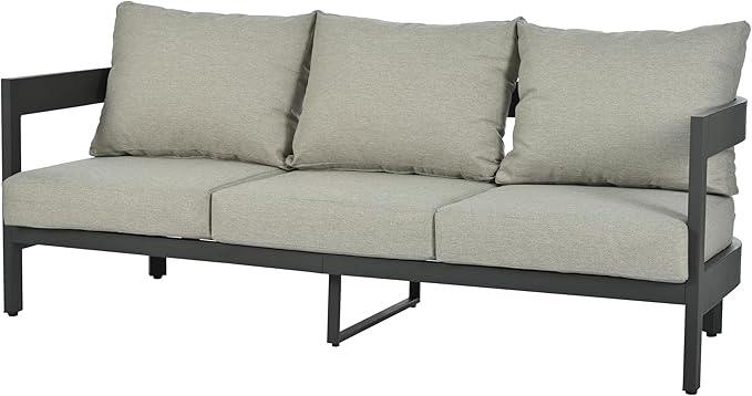 Outdoor Seating Set with Thick Cushions, Patio Furniture Sofa Set with Small Table, Two Single Chairs and Three-Seater Sofa, Perfect for Lawns, Patios, and Poolside (Beige/455)