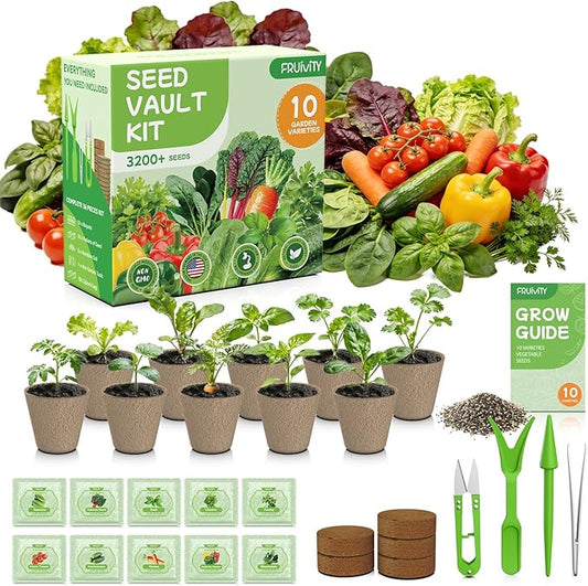 10 Heirloom Seeds Variety Pack - 3200+ Seeds for Planting Vegetables, Indoor Outdoor Garden Seed Starter Kit, Easter Unique Gift for Mother, Women, Mom, Friend, Her