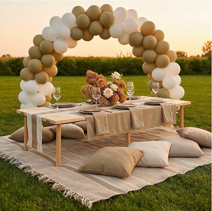 60 x 30'' Folding Picnic Table, Boho Low Picnic Table with Table Runner, No Assembly Required Camping Table Beach Table for Indoor Outdoor Camping, Wedding, Beach, Garden, Party