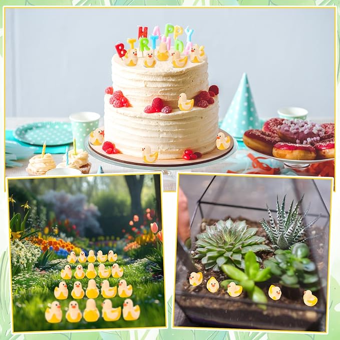 30 Pcs Banana Ducks, Mini Banana Resin Ducks Bulk, Cute Toy Figures for Birthday Party Favors Landscape Decorations (Banana Duck)