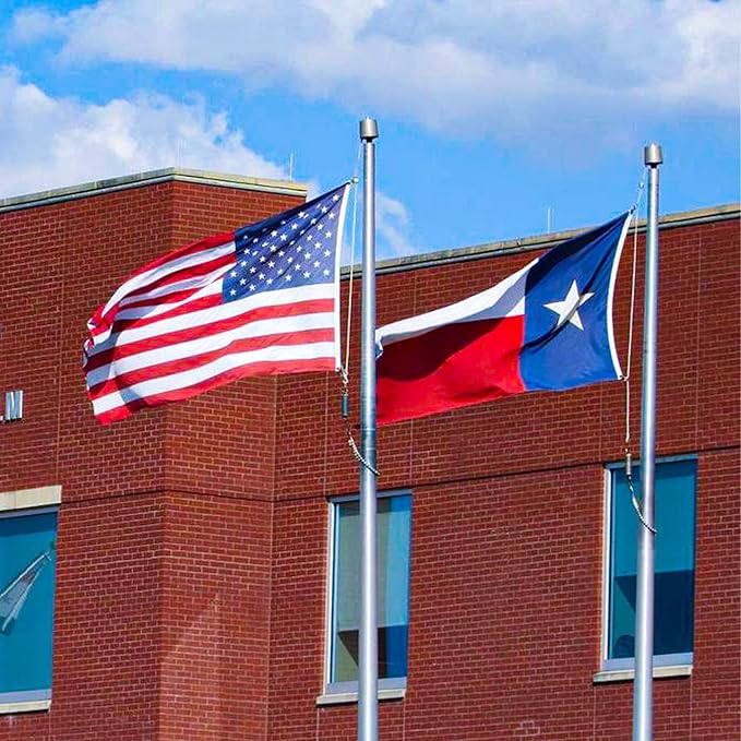 XIFAN Combo Pack: American Flag & Texas Flag 3x5 Outdoor, Heavy Duty 210D Nylon US & TX Flag, Strongest Longest Lasting with Embroidered Stars/Sewn Stripes/Brass Grommets