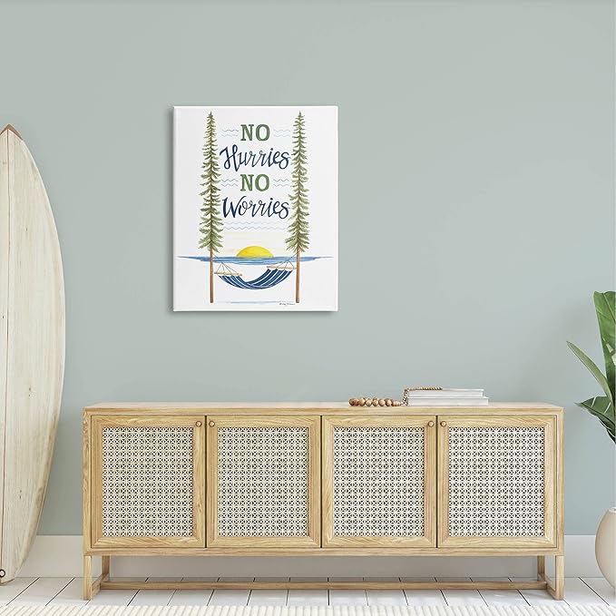 Stupell Industries No Hurries Worries Hammock Scene Canvas Wall Art, Design by Deb Strain