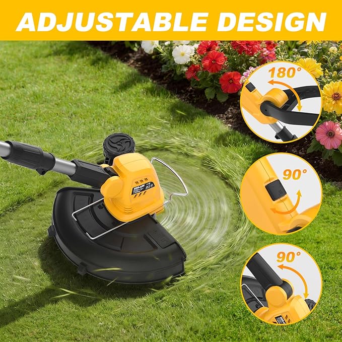 ZEGJAW 2-in-1 Leaf Blower + 12-Inch 20v Cordless String Trimmer Combo Kit, 8 Pcs Replacement Spools, 2x2.0Ah Batteries & Charger Included, for Lawn, Garden,Yard, etc