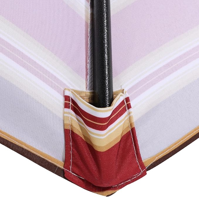 MASTERCANOPY Patio Umbrella 9ft Replacement Canopy for 8 Ribs-Red Stripe Canopy Only
