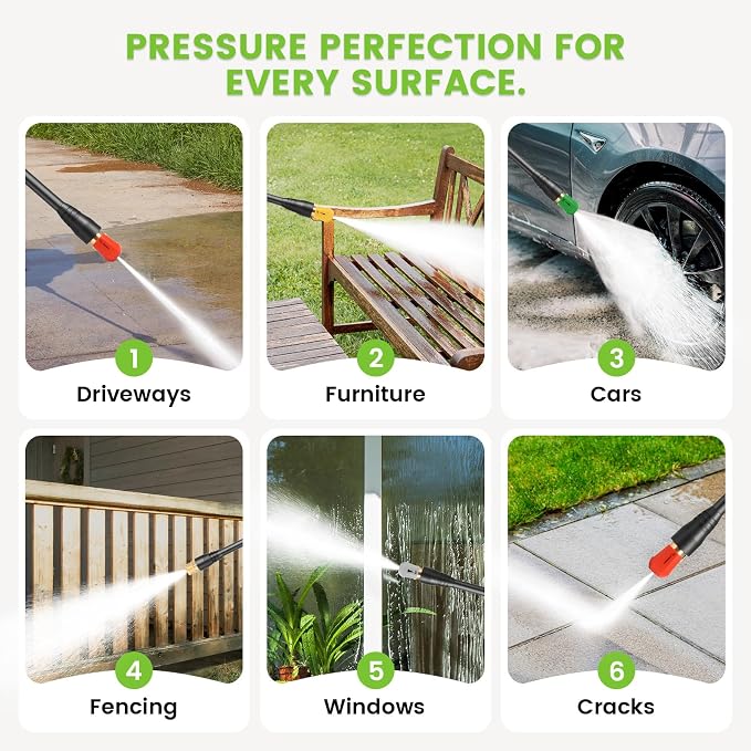 Pressure Washer 5000 PSI Adjustable Pressure, Power Cleaners Powered with 33ft Pressure Hose, 4 Nozzles and 500ml Foam Cannon, Cleaner Machine for Home, Car, Blue