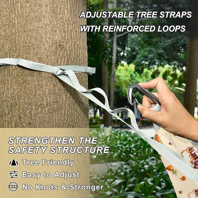 Camping Hammock Outdoor Hammocks for Outside Hamster Fall Cute Beach Trees Portable Lightweight with Pockets Tree Straps Indoor