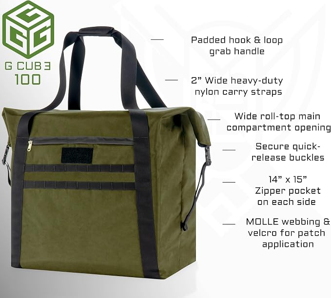 Xtreme Sight Line ~ G CUBƎ 100 Faraday Bag + XTECH Faraday Bag for Medium to Large Generators and Electronics ~ Protects Against EMP/CME/EMF/RF ~ OD Green Combo