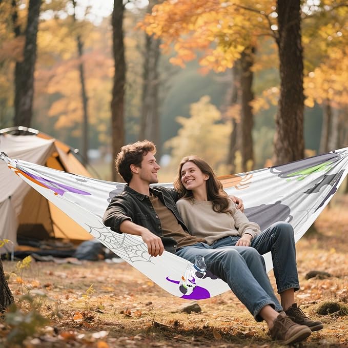 Hammocks for Outside Halloween Elements Camping Hammock Portable Hammocks with Tree Straps and Carry Bag Camping Accessories for Hiking Beach Outdoor