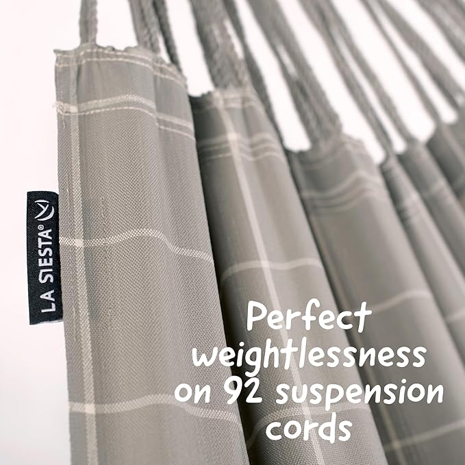 LA SIESTA Brisa Classic Hammock, Handmade, Weather-Resistant, Tear-Resistant Hammock for Indoor & Outdoor Relaxation, Size-King - Almond