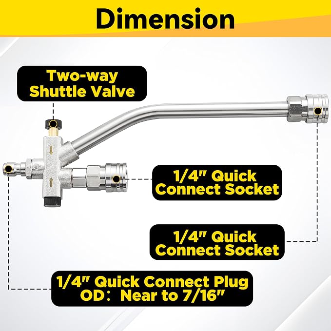 Tool Daily Foam Cannon with Pressure Washer Gun, Dual Connector Accessory, Power Washer Gun with 3/8'' Swivel Connector, Adjustable Soap Cannon with M22-14 and 1/4” Quick Connect Fittings, 1.5 Liter