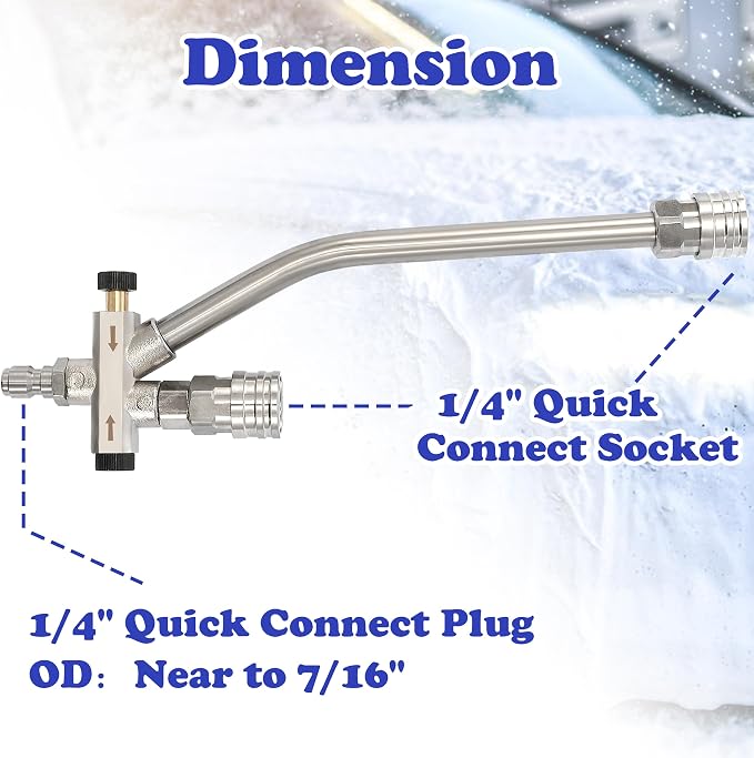 Tool Daily Pressure Washer Foam Cannon with Dual-Connector Accessory, Power Washer Double Tip Attachment for Soap Cannon, 5 Pressure Washer Sprayer Nozzles, 1/4" Quick Connect