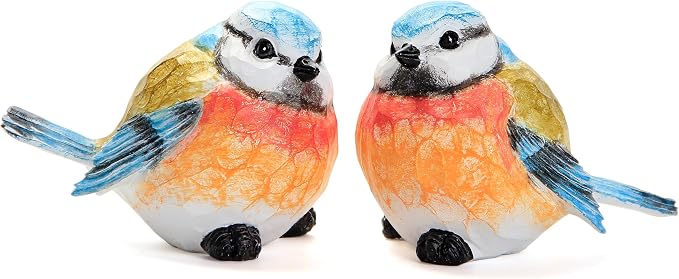Outdoor Bird Statue for Garden Decoration 2 Small Birds Figurine for Home