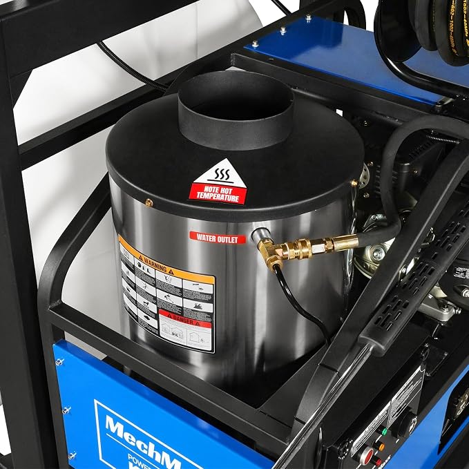 MechMaxx 4000 PSI 4 GPM Kohler E-Start Engine Hot Water Pressure Washer Skid Mounted with 245 Gal Tank, Model HPW40KBT