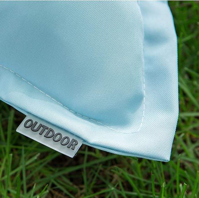 LIGICKY Light Blue Outdoor Waterproof Pillow Covers 20x20 Inch Pack of 2 Decorative Square Solid Color Pillows with Wide Edge Cushion Cover for Patio Tent Garden Couch Balcony