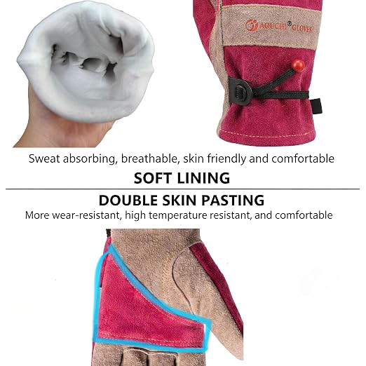 Leather Gardening Gloves for Women-Best Gift for Gardeners.Pink S | Welding, Construction, Chainsaw, Farm, Weeding Gloves, Cowhide, Soft Lining, Breathable, Utility, Firm Grip, Wear Resistant