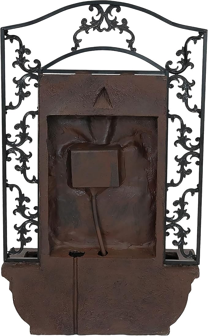 Sunnydaze French Lily 33" Outdoor Wall Water Fountain with Pump - Iron - Electric