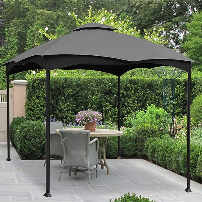 Coastshade Replacement Gazebo Canopy Top for Lowe's Allen Roth Heavy Duty Roof Gazebos Top with Mesh,10x12 Gazebo Cover #GF-12S004B-1, Replacement Top Only (Gray)