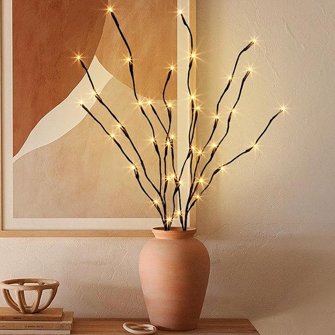 PEIDUO Lighted Branches, 30Inch 2PK 40 LED Twig Lights, Artificial Tree Branch with Timer Battery Operated, Christmas Decorations Indoor Outdoor Room Apartment Stake Lights for Lawn