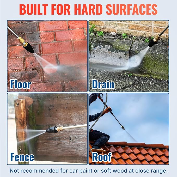 YAMATIC Pressure Washer Tips Turbo Nozzle Rated 3600 PSI Max. 4000 PSI, 360° Rotating Turbo Spray Tips for Power Washer with 1/4" Quick Connector, 4.0 GPM