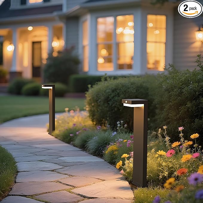 20.5" Solar Pathway Lights - Walkway Solar Lights for Outside - PIR Sensor & Two Lighting Modes - Rechargeable Battery Lasts Up to 55 Hours - 3000K - IP44 Weather Resistant - 2 Pack