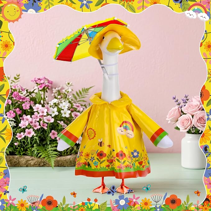 Porch Goose Outfit Summer Hawaiian Fishing Porch Goose Outfit Clothes Costume for 23 In Statue Garden Yard Decor