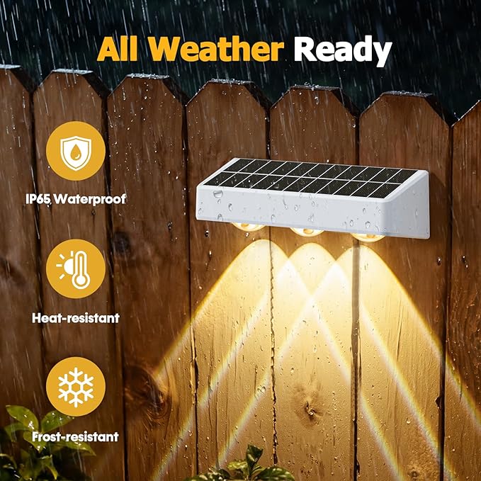 NIORSUN Solar Fence Lights,16 Pack Solars Deck Light,RGB Color,Outdoor Bulb Waterproof Led IP65,Outdoor Fence Light,Power Patio Lamp with Lenses for Outside/Backyard/Railing/Yard(Black)