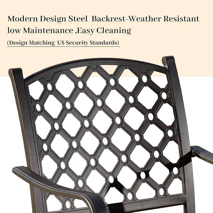 Domi Patio Conversation Set 4 Pieces, Metal Outdoor Patio Furniture with Coffee Table, All-Weather Modern Deep Seating Sofa Set with Cushions (Spring Coil Seat Cushion) -Blue