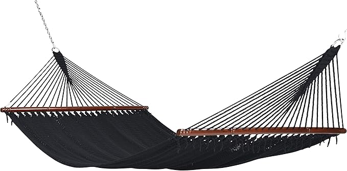 Jumbo Caribbean Hammock - 55 Inch - Soft-Spun Polyester - Black