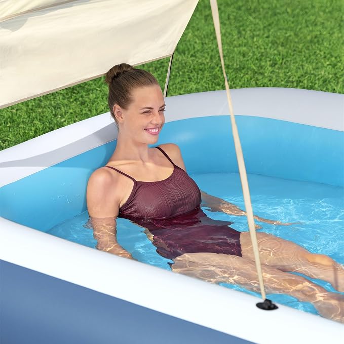 H2OGO! 2 Pack 8 Foot 4 Inch x 70 Inch Summer Bliss Shaded Inflatable Family Pool for Kids Ages 6 Above