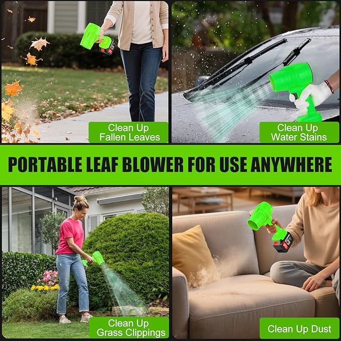 Cordless Weed Wacker Eater Battery Powered 21V Lightweight Electric Weed Trimmer with 2 Battery Operated Leaf Blower Weed Storage Bag, Stringless Grass Trimmer/Brush Cutter/Lawn Edger for Yard Garden