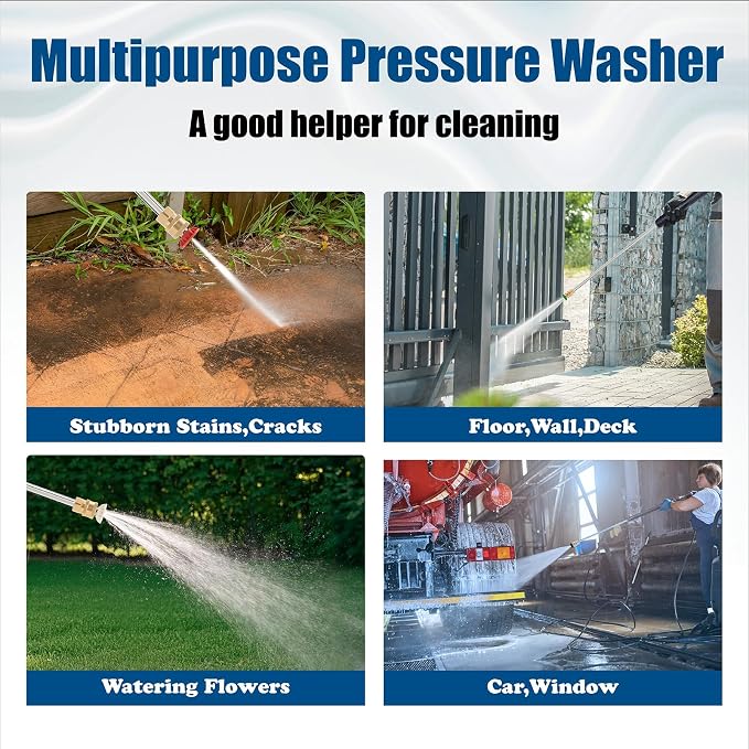 Gas Powered Pressure Washer 3500 PSI - 2.3 GPM Heavy Duty High Power Washer,209CC 7HP Engine with 25Ft Pressure Hose, Axial Aluminum Pump, Soap Tank, 4 Quick Connect Nozzle (Black)